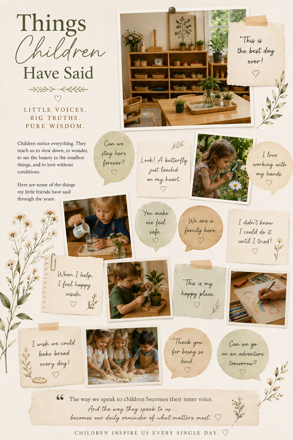 Things Children Have Said — design page